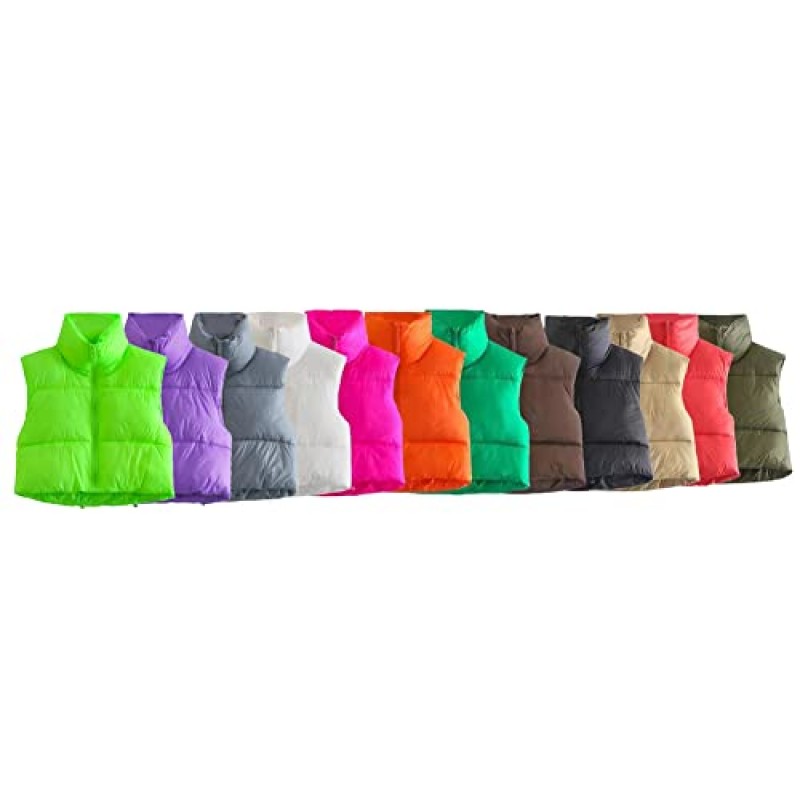KEOMUD 여성용 겨울 자르기 조끼 경량 민소매 따뜻한 겉옷 퍼퍼 조끼 패딩 Gilet