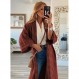 miduo Womens 긴 소매 오픈 프론트 오버 사이즈 피트 Houndstooth 격자 무늬 롱 가디건 코트 재킷 타탄 겉옷