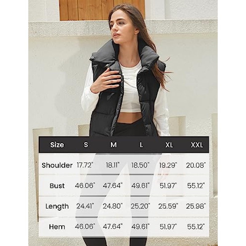 Athlsan Puffer Vest 여성 지퍼 업 스탠드 칼라 민소매 패딩 Gilet Jacket