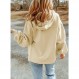 SHEWIN Womens Shacket Jacket 캐주얼 긴 소매 Drawstring 퍼지 셰르파 후드 지퍼 업 재킷 (포켓 포함)