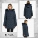 BINACL 여성 겨울 따뜻한 두꺼운 롱 아웃웨어 포켓 코트 파카 재킷(7Color,XS-XL)