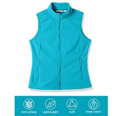 Outdoor Ventures 여성용 폴라 플리스 지퍼 조끼 주머니가 있는 겉옷, 가을/겨울용 따뜻한 민소매 코트 조끼