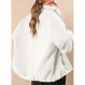 Dokotoo Womens Winter Sherpa Jackets 버튼 다운 루즈한 옷깃 칼라 테디 코트(바스트 포켓 포함)