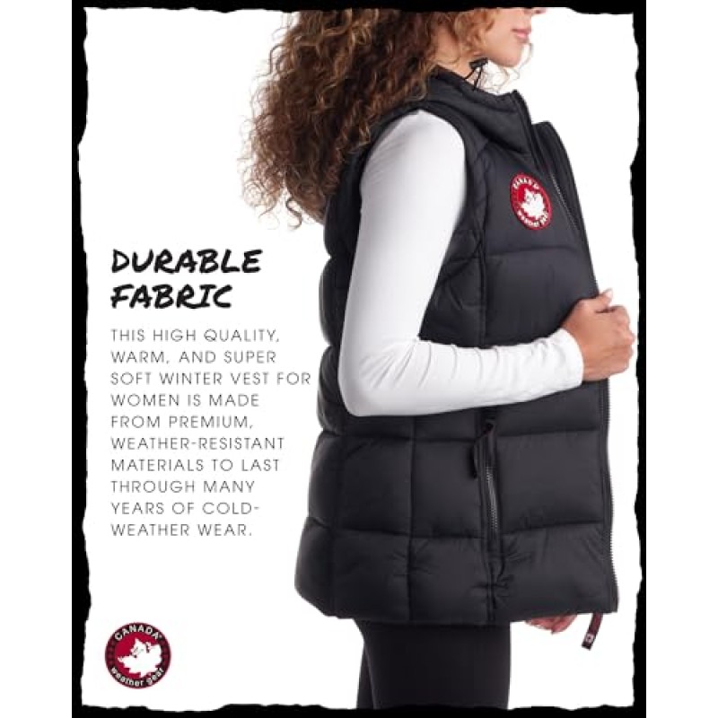 CANADA WEATHER GEAR 여성용 조끼 - 퀼팅 퍼퍼 조끼 - 아우터웨어 민소매 재킷, S-XL