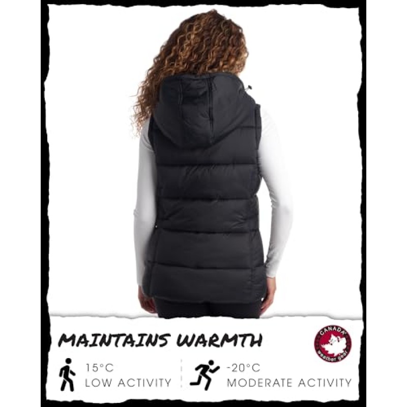 CANADA WEATHER GEAR 여성용 조끼 - 퀼팅 퍼퍼 조끼 - 아우터웨어 민소매 재킷, S-XL