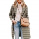 Yousify Womens 노치 라펠 칼라 더블 브레스트 완두콩 코트 겨울 울 블렌드 오버 코트 롱 자켓