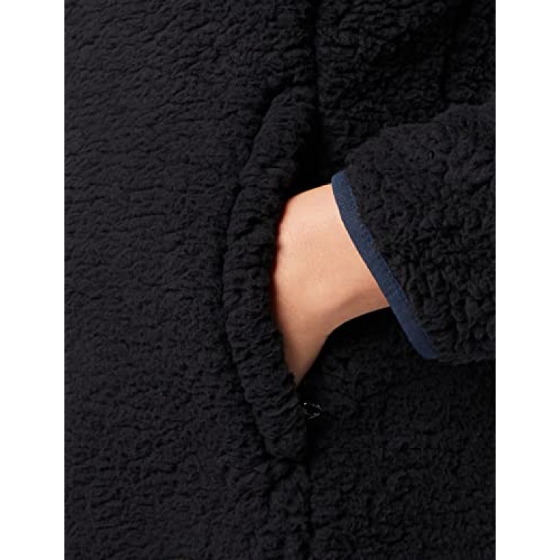 Amazon Essentials 여성용 셰르파 긴소매 모크넥 풀집 재킷(우븐 트림 포함)(플러스 사이즈로 구매 가능)
