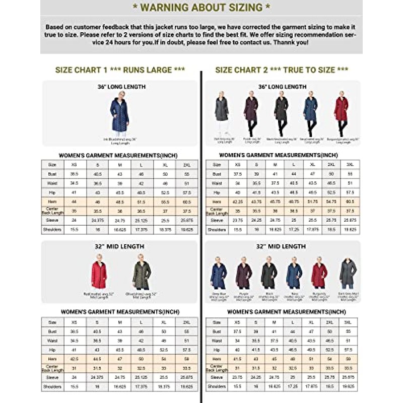Outdoor Ventures 여성용 Maryan 후드 초경량 따뜻한 Thermolite 롱 퍼퍼 코트