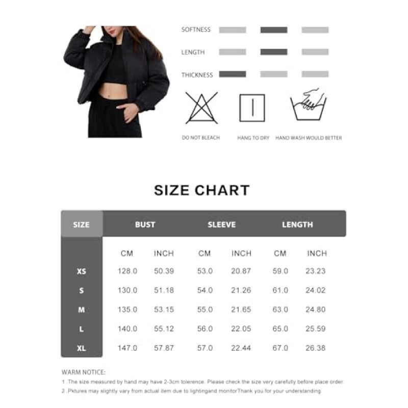 GEMLON Womens Winter Puffer Jacket 따뜻한 퀼트 코트 푹신한 오버 사이즈 아우터 지퍼 스탠드 칼라 자켓 (포켓 포함)