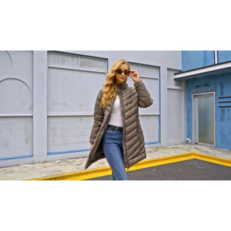 Bellivera Puffer Jacket 여성, 모피 칼라가있는 경량 패딩 버블 후드 코트 따뜻함 겉옷