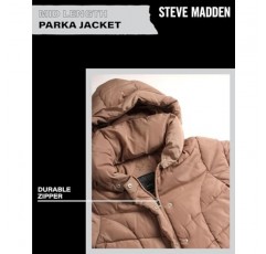 Steve Madden 여성용 겨울 재킷 – 단열 내후성 퀼팅 중간 길이 퍼퍼 파카 코트(S-3X)