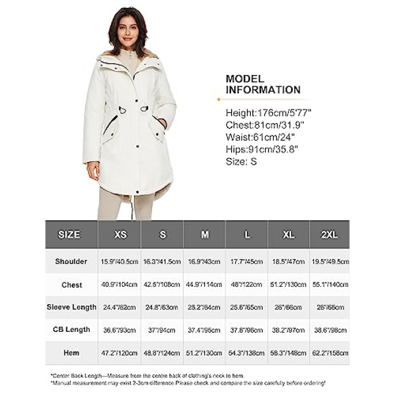 Orolay 여성용 Thicken Fleece Lined Parka 겨울 코트 후드 자켓 (포켓 포함)