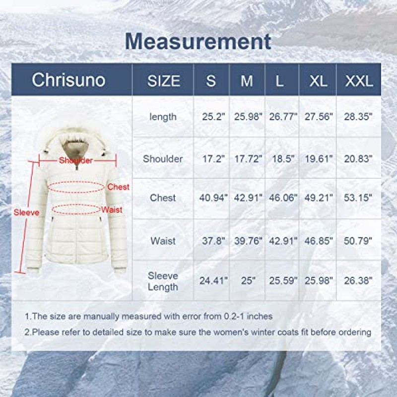 Chrisuno 여성 캐주얼 짧은 겨울 퍼퍼 코트 부드러운 인조 모피 안감 이동식 후드가 있는 경량 따뜻한 재킷