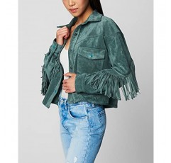 [BLANKNYC] 여성 럭셔리 의류 인조 스웨이드 프린지 셔츠 재킷, 편안하고 스타일리쉬한 코트