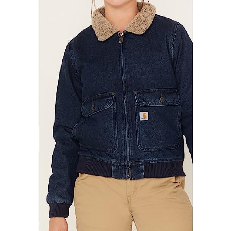 Carhartt 여성용 릴렉스핏 데님 셰르파 안감 재킷