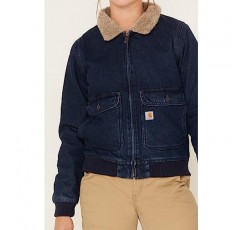 Carhartt 여성용 릴렉스핏 데님 셰르파 안감 재킷