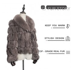 Fur Story 여성 정품 여우 모피 코트 두꺼운 따뜻한 모피 자켓 겨울 코트