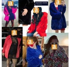 TOPONSKY 여성 겨울 따뜻한 옷깃 인조 모피 퍼지 코트 자켓 오버코트
