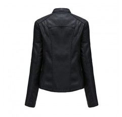 MODFUL 여성용 인조 가죽 모토 자켓 캐주얼 짧은 솔리드 컬러 PU 바이커 코트(포켓 포함)