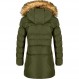 CHERFLY 여성용 겨울 퍼퍼 코트 모피 후드가 달린 헤비 따뜻한 롱 파카 다운 재킷
