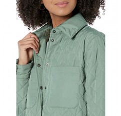 Amazon Essentials 여성용 릴렉스핏 재활용 폴리에스테르 퀼팅 셔츠 재킷(플러스 사이즈로 제공)(이전 Amazon Aware), 세이지 그린, 라지