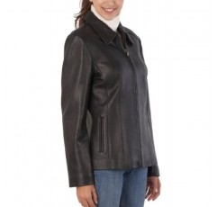 BGSD 여성 미란다 램스킨 가죽 재킷(레귤러 & 플러스 사이즈 & 쁘띠)