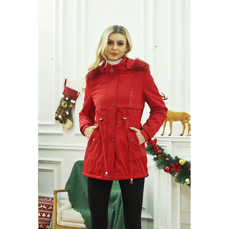 HVEPUO Womens Winter Thicken Coats 탈착식 후드가 있는 따뜻한 양털 코튼 파카 재킷