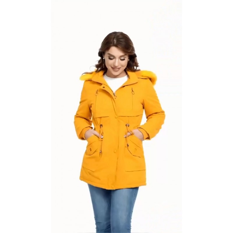 HVEPUO Womens Winter Thicken Coats 탈착식 후드가 있는 따뜻한 양털 코튼 파카 재킷