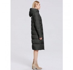 Xuehaya 여성 롱 퍼퍼 코트 겨울 후드 지퍼 자켓 퀼트 긴 소매 무릎 길이 겉옷 포켓 포함