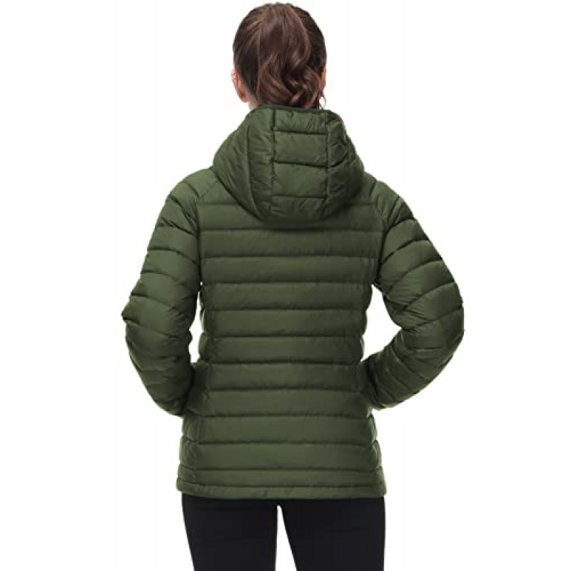 SLOW DOWN 여성 경량 다운 퍼퍼 재킷, 여성 후드 패커블 겨울 재킷, 포장 가방 2개 포함
