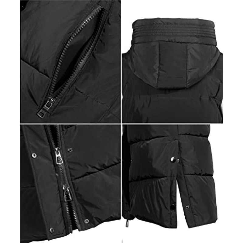 NUTEXROL 여성용 긴 겨울 퍼퍼 다운 조끼 Thicken Hooded Warm 민소매 자켓