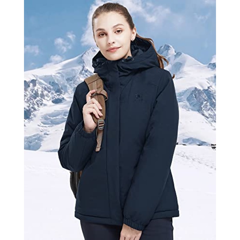 Camelsports 여성용 방수 마운틴 스키 스노우 자켓, 양털 야외 방풍 비옷, 가을과 겨울용 후드