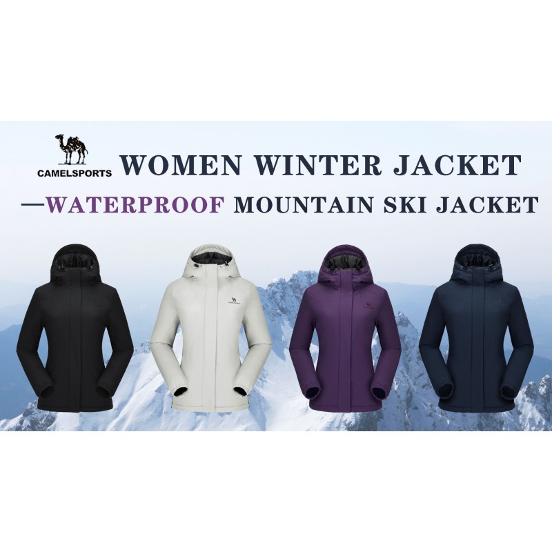 Camelsports 여성용 방수 마운틴 스키 스노우 자켓, 양털 야외 방풍 비옷, 가을과 겨울용 후드