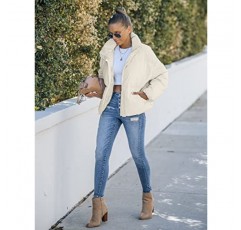MEROKEETY 여성용 겨울 긴 소매 지퍼 퍼퍼 자켓 스탠드 칼라 헐렁한 짧은 다운 코트 (포켓 포함)