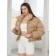 GEMLON Womens Winter Puffer Jacket 따뜻한 퀼트 코트 푹신한 오버 사이즈 아우터 지퍼 스탠드 칼라 자켓 (포켓 포함)