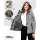 Foxelli 여성용 양털 안감 레인 재킷 - 후드가 있는 여성용 방수 따뜻한 하이킹 재킷, 경량 방풍 코트