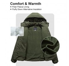 CREATMO 미국 여성용 플러스 사이즈 따뜻한 퍼퍼 재킷 방수 플리스 안감 겨울 코트(탈착식 후드 포함)