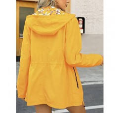 Bellivera 여성 가역 경량 자켓 캐주얼 윈드 브레이커 겉옷 방수 야외 인쇄 비옷