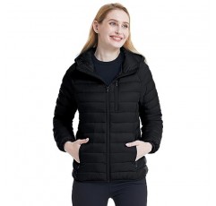 Wantdo 여성용 패커블 다운 재킷 경량 퍼퍼 재킷 후드 겨울 코트