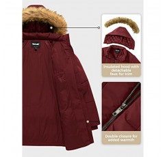 Soularge 여성 플러스 사이즈 겨울 따뜻한 퀼팅 퍼퍼 재킷(분리형 후드 포함)