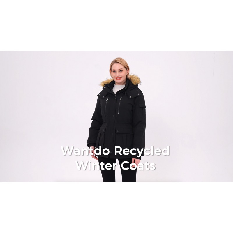 Wantdo 여성용 퀼팅 겨울 코트 따뜻한 퍼퍼 재킷 탈착식 후드가 있는 두꺼운 파카