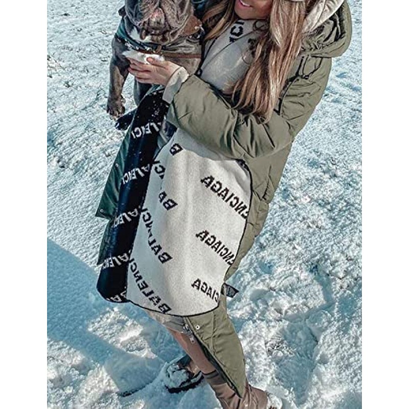 Flygo Womens Long Puffer 코트 긴 소매 패딩 겨울 다운 코트 후드 파카 재킷