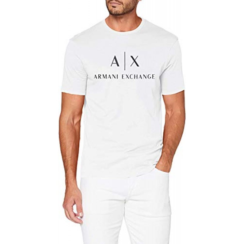 A|X ARMANI EXCHANGE 남성 크루넥 로고 티셔츠