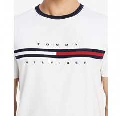 Tommy Hilfiger 남성용 반팔 시그니처 스트라이프 그래픽 티셔츠