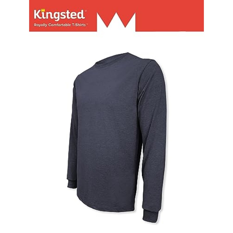 Kingsted 남성용 긴팔 셔츠 - 매우 편안한 - 부드러운 프리미엄 원단 - 잘 제작된 클래식 티셔츠