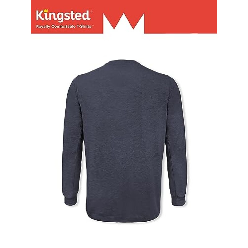 Kingsted 남성용 긴팔 셔츠 - 매우 편안한 - 부드러운 프리미엄 원단 - 잘 제작된 클래식 티셔츠