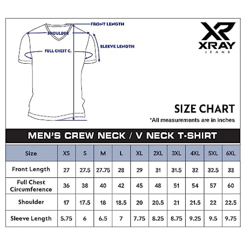 X RAY 남성용 부드러운 코튼 솔리드 슬림 피트 스트레치 반소매 V 넥 티셔츠, 남성용 패션 캐주얼 티