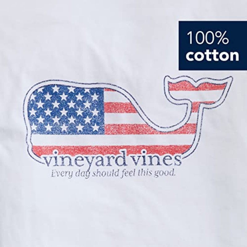 vineyard vines 남성용 반팔 아메리카나 고래 포켓 티셔츠