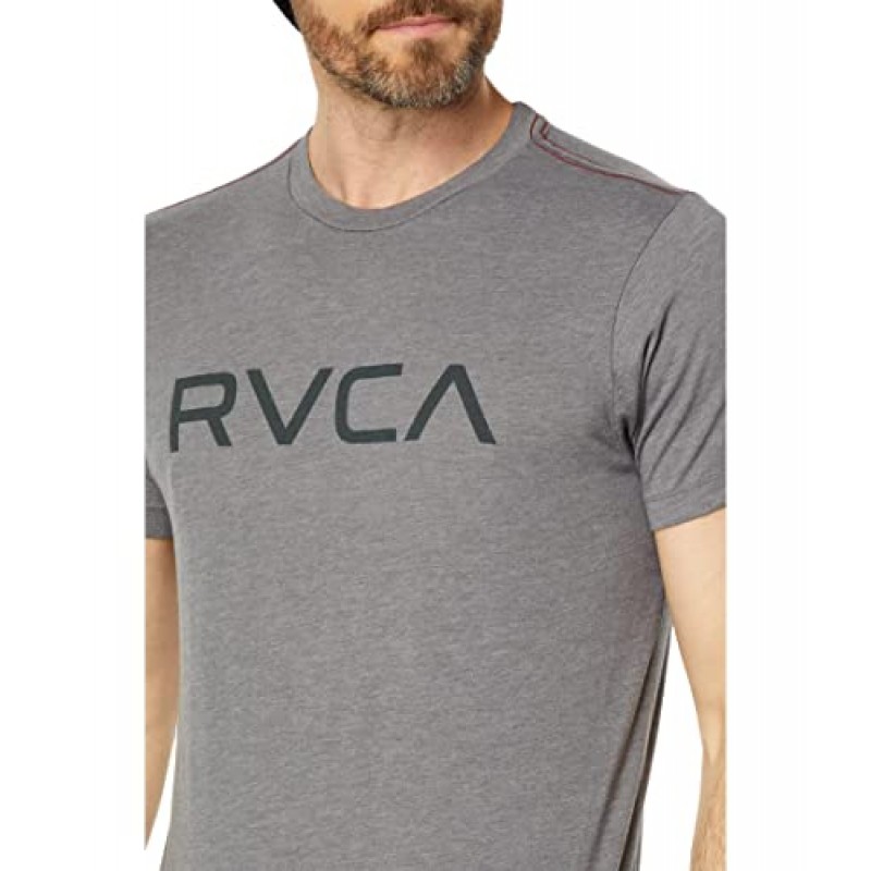 RVCA 남성용 레드 스티치 그래픽 크루 티셔츠