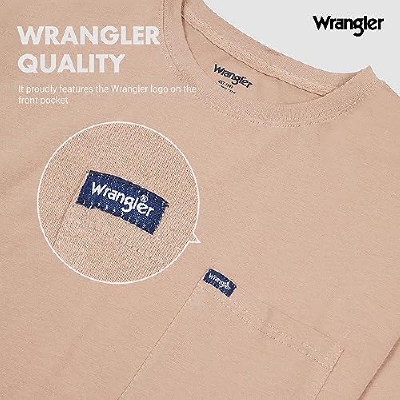 남성용 Wrangler Big and Tall 헤비급 긴 소매 포켓 티셔츠 – 루즈핏